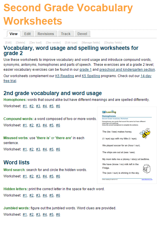 Vocabulary Worksheets Printable And Organized By Subject K Learning Meanings Of Words